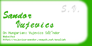 sandor vujevics business card